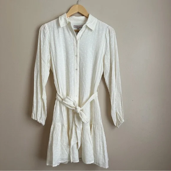NWT BCBGeneration Midi Dress Long Sleeves Eyelet Shirtdress Size XS - Picture 4 of 10